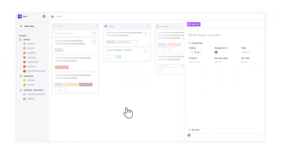 Dart AI task execution feature screenshot